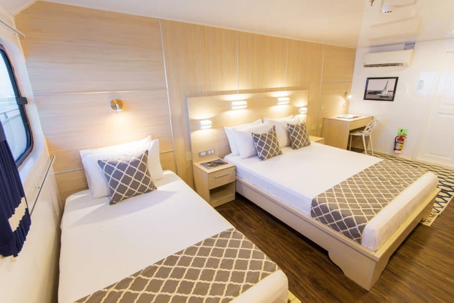 Triple Upper deck queen + single Cabin
